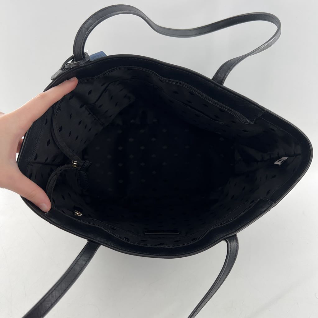 leather tote w/ daisy bag charm