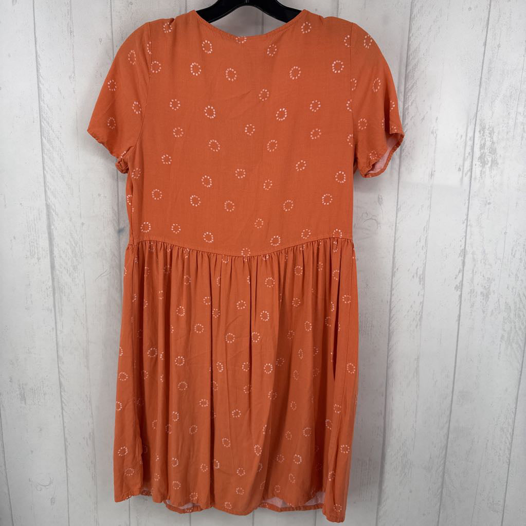 XS printed button down s/s dress