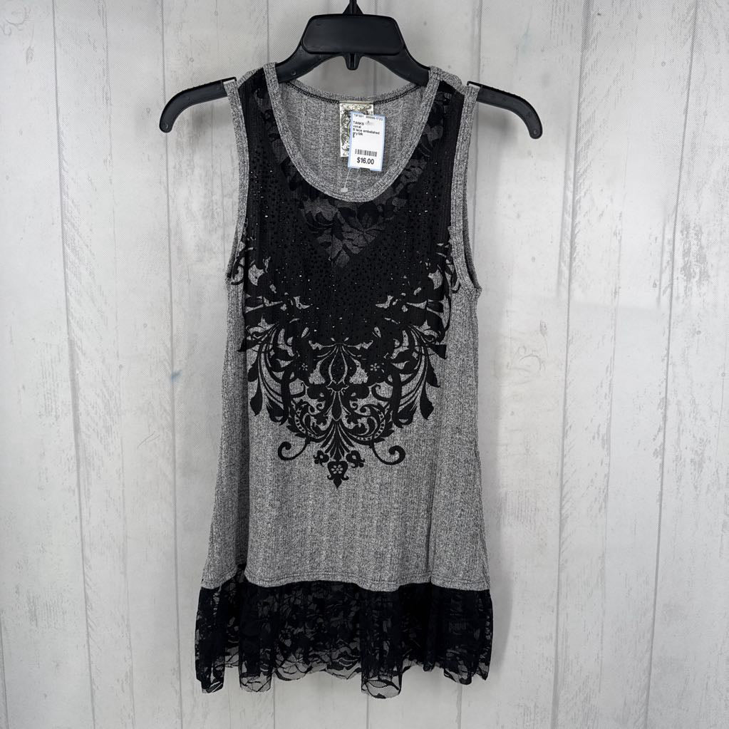 S lace embelished tank
