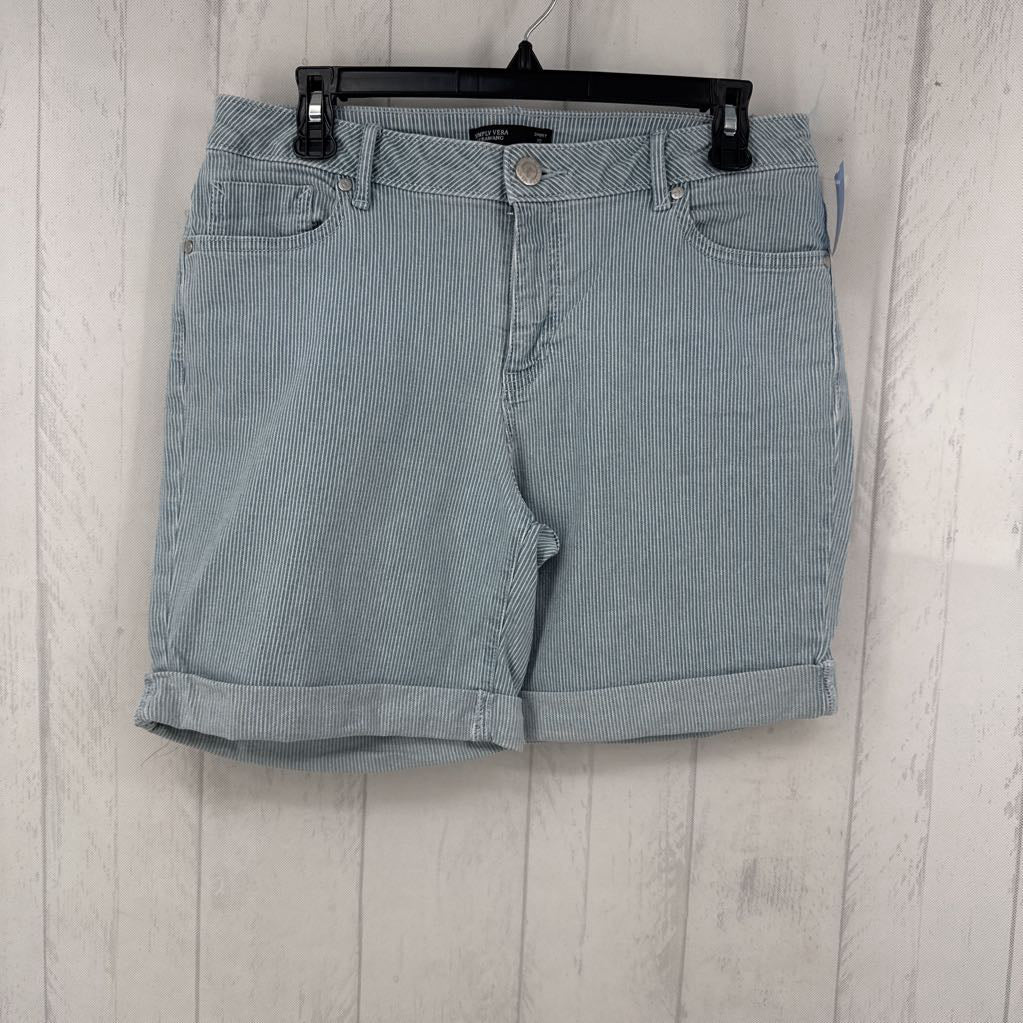10S striped denim shorts