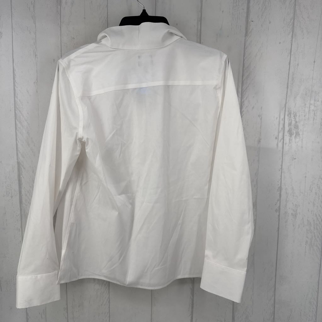 M split neck quarter button down l/s top