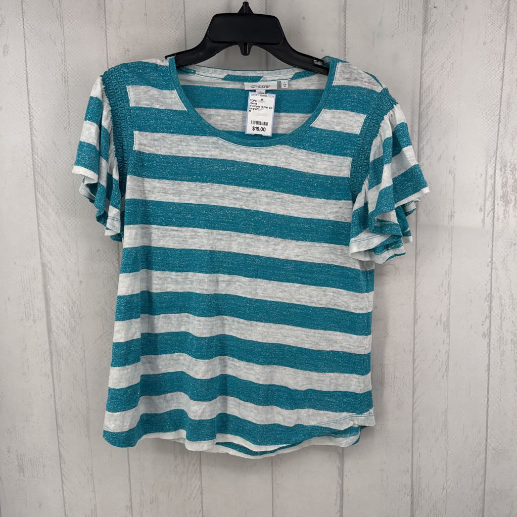 M striped flutter s/s tee