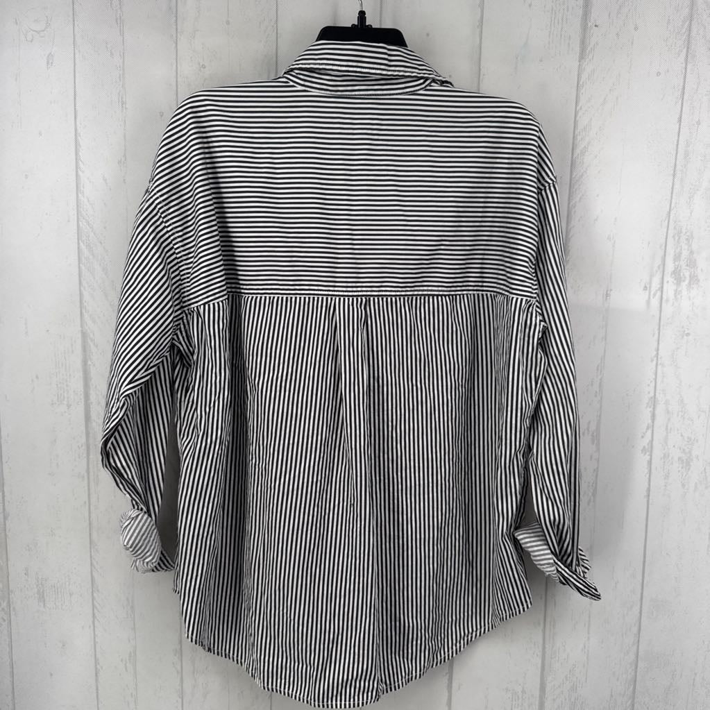 M striped button down l/s top