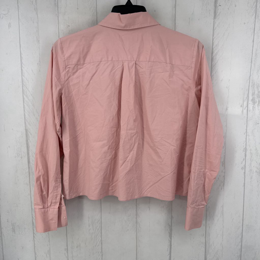 M crop button down l/s top