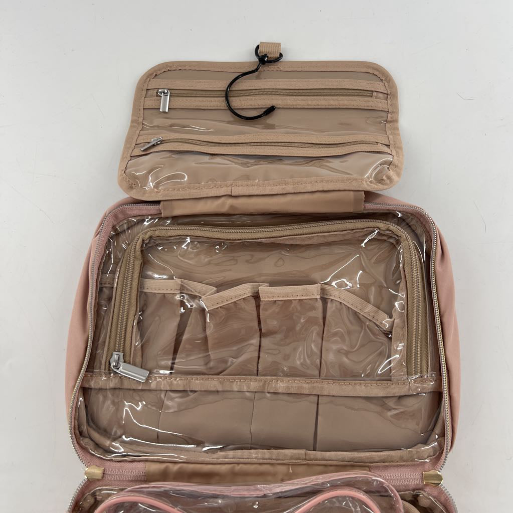 2pc quilted travel cosmetic organizer