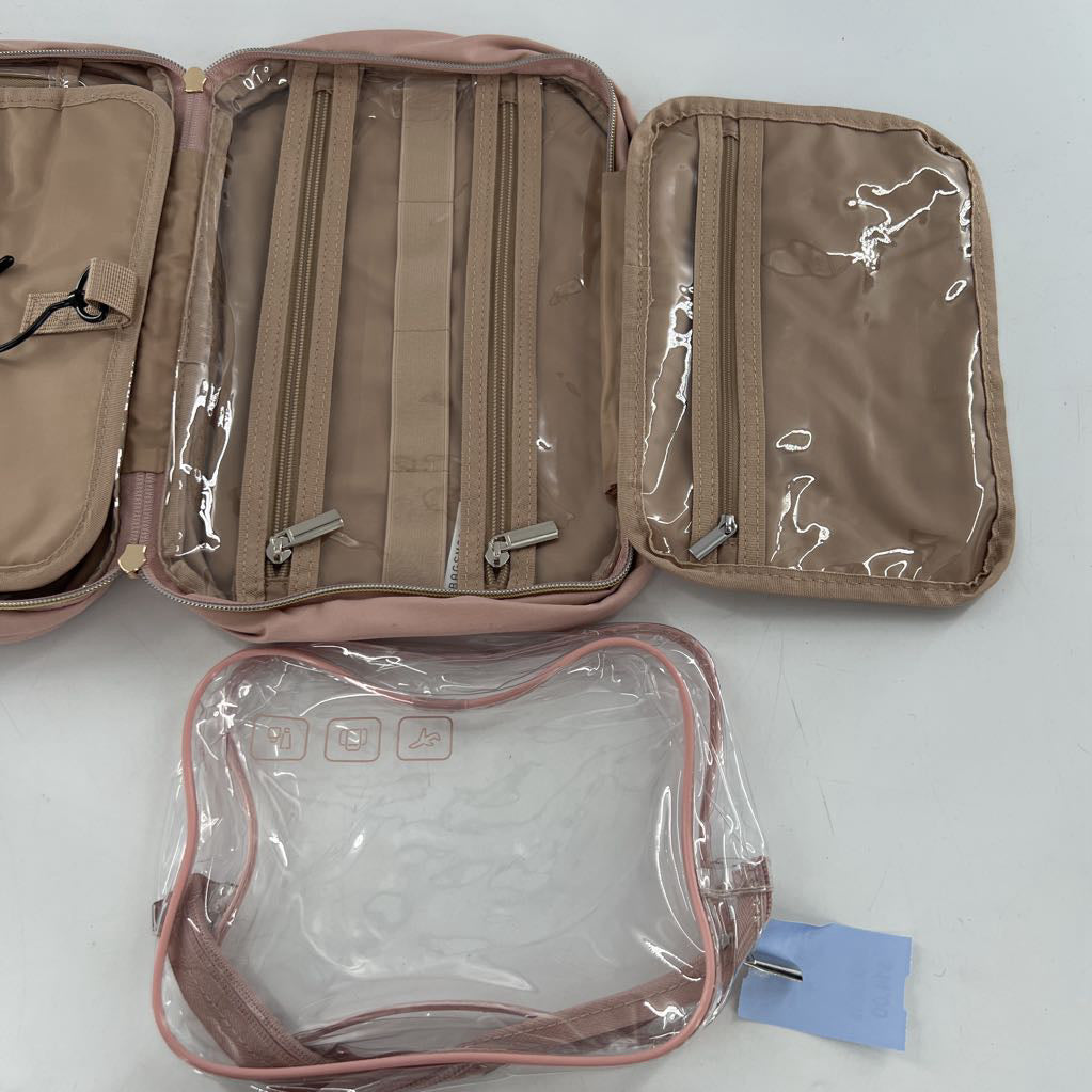 2pc quilted travel cosmetic organizer