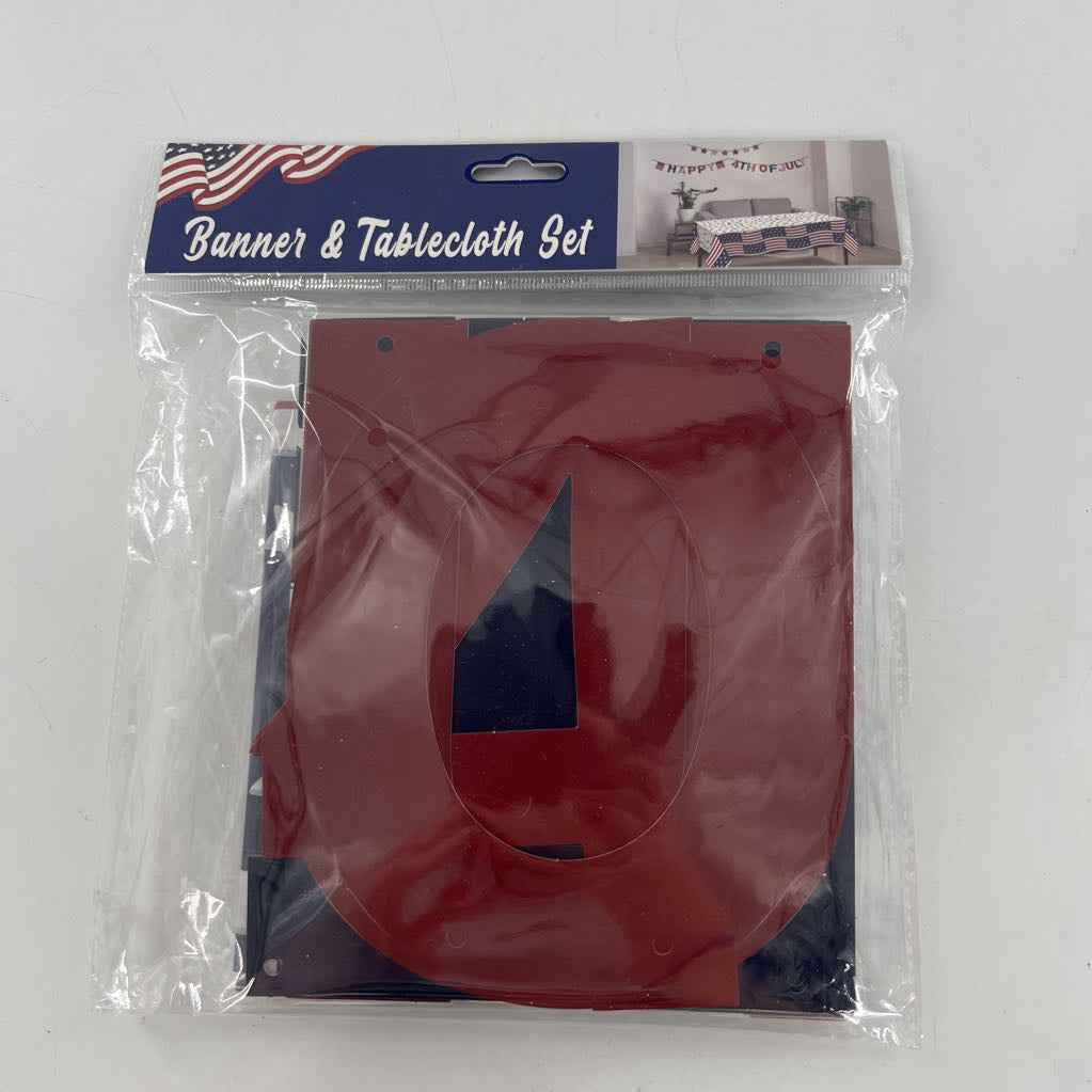 patriotic banner & tablecloth