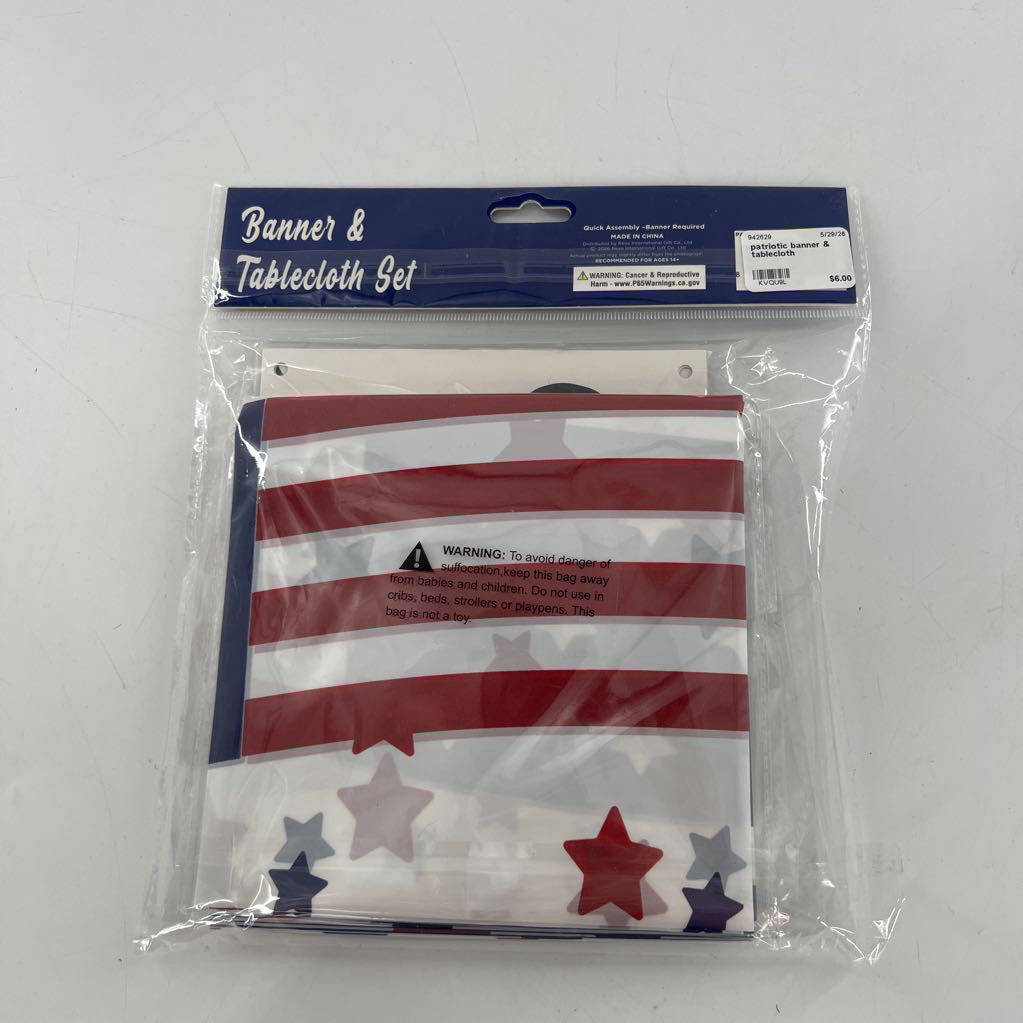patriotic banner & tablecloth