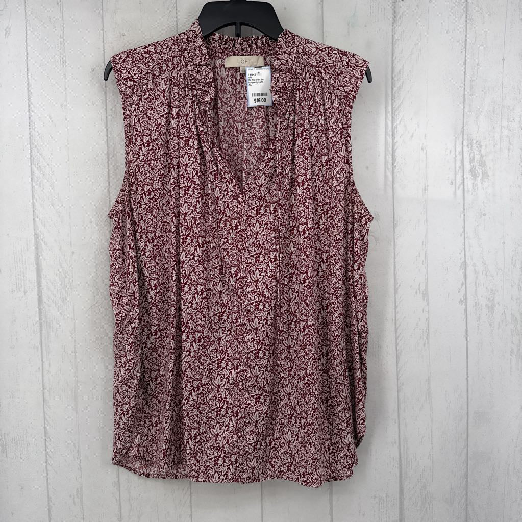 XL flo print tie front tank