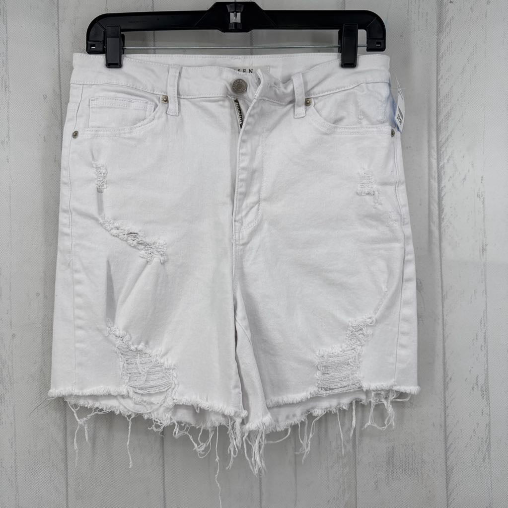 L stretch cutoff jean shorts