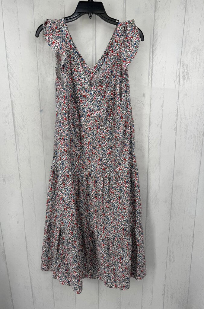 M flo print v-neck flutter slv dress