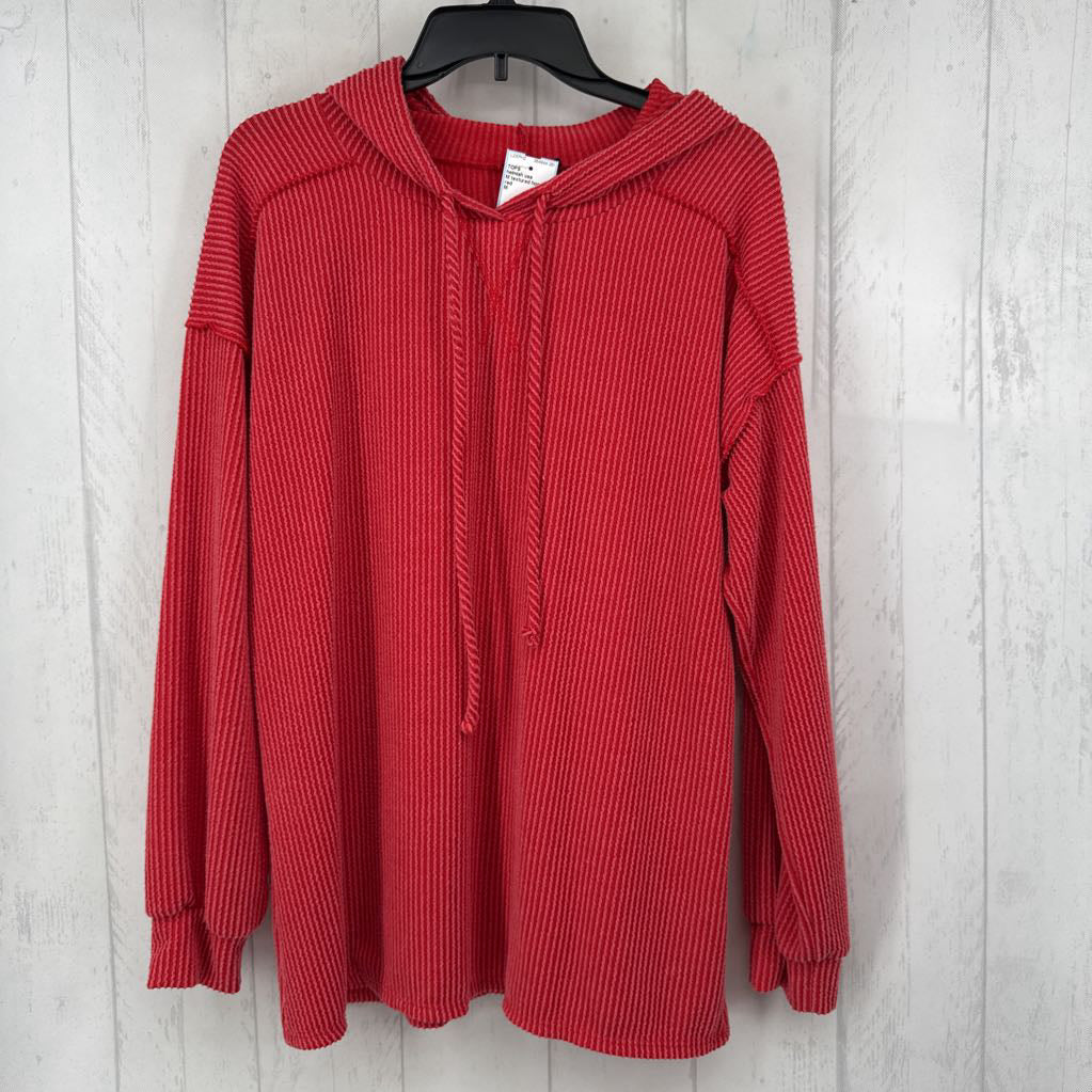 M textured hooded l/s pullover