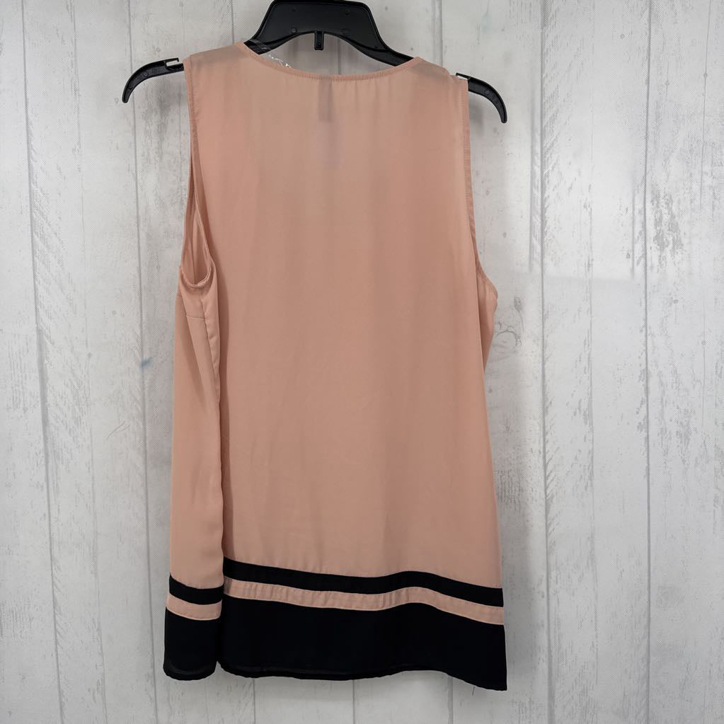 L stripe hem round neck cami