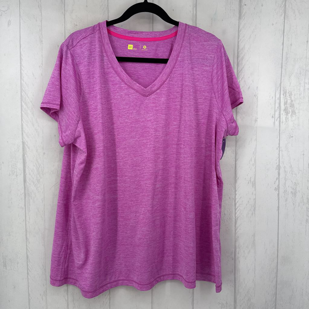2X marled v-neck s/s tee