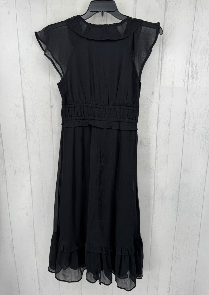 M ruffled v-neck cap slv dress
