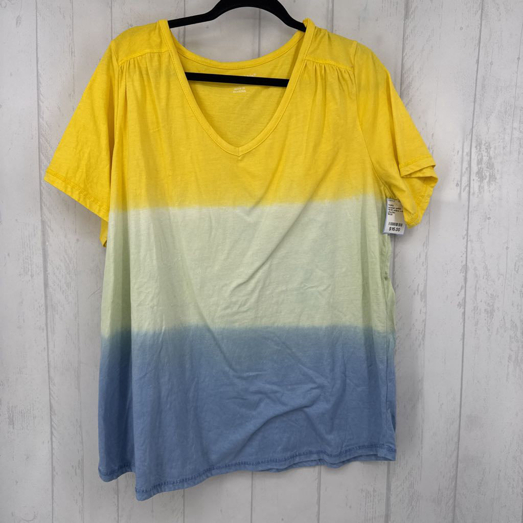 18/20 ombre v-neck s/s tee