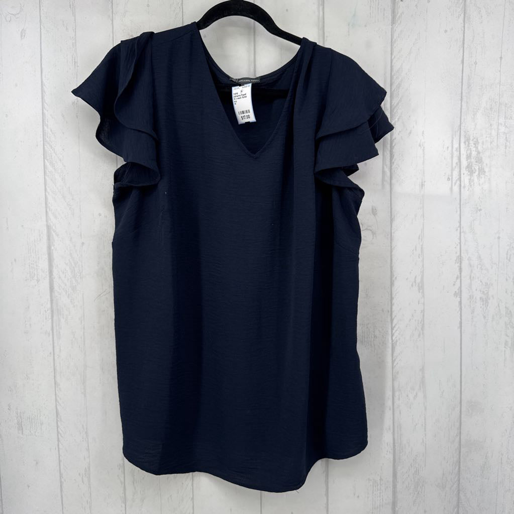 1X v-neck flutter s/s top