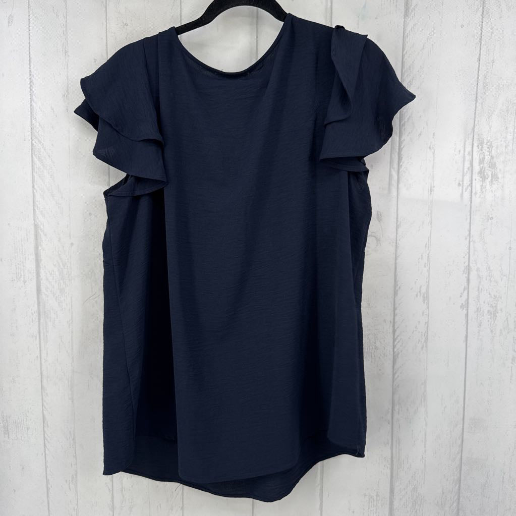 1X v-neck flutter s/s top