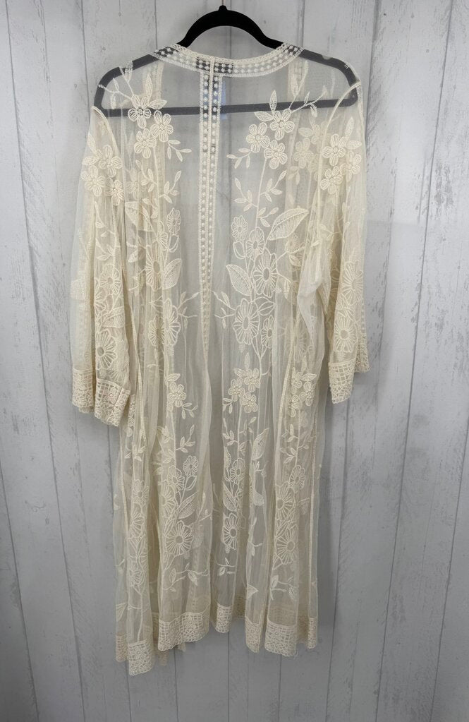 R65 18/20 flo embroidered 3/4 slv duster