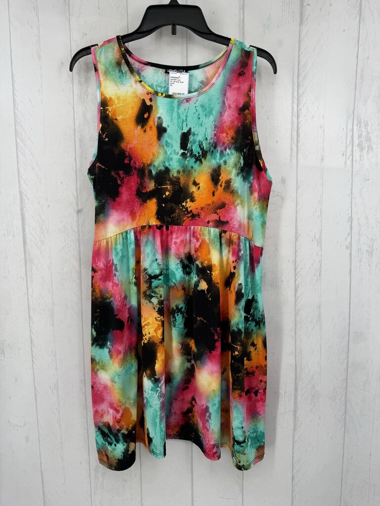 XL tie-dye slvls dress
