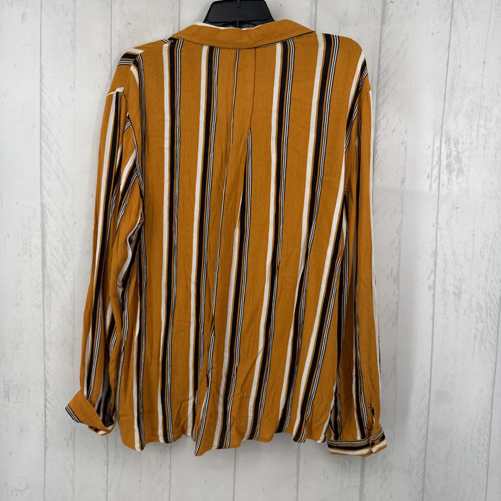 XL striped button down l/s top