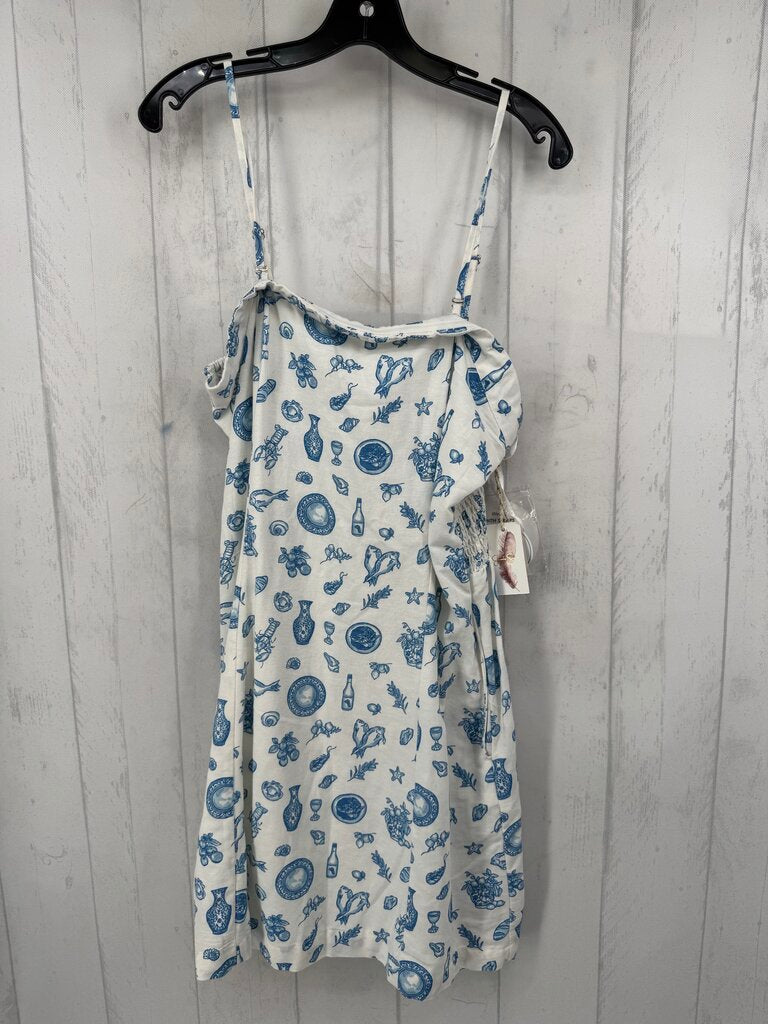 XL linen blend printed sundress