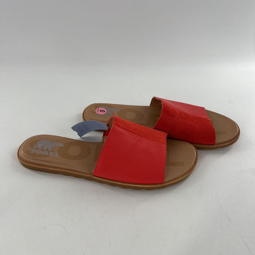 9 leather slide sandals