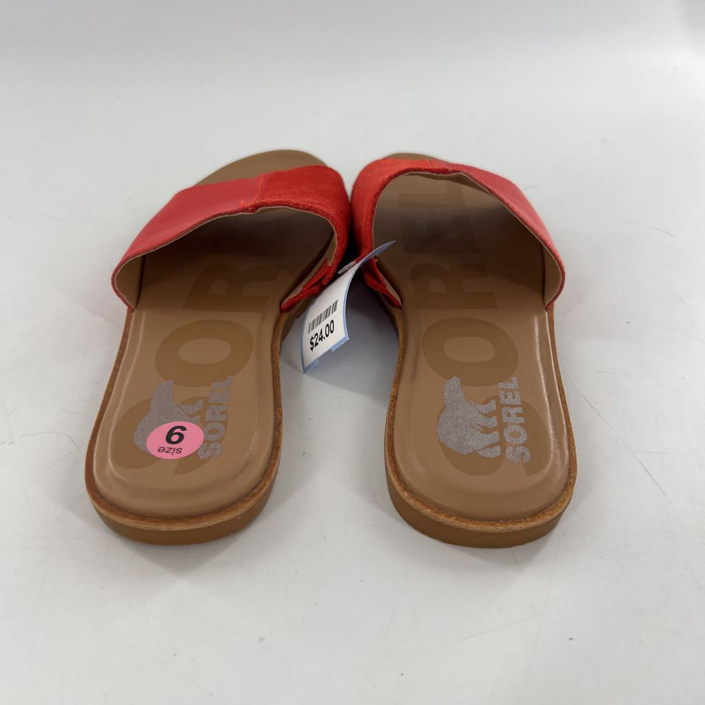 9 leather slide sandals