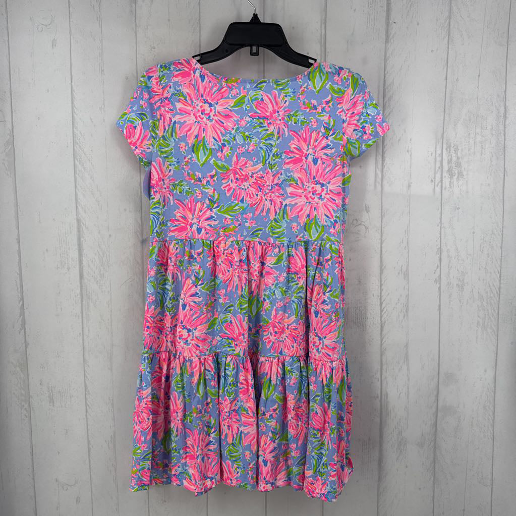 XS flo print tiered s/s dress