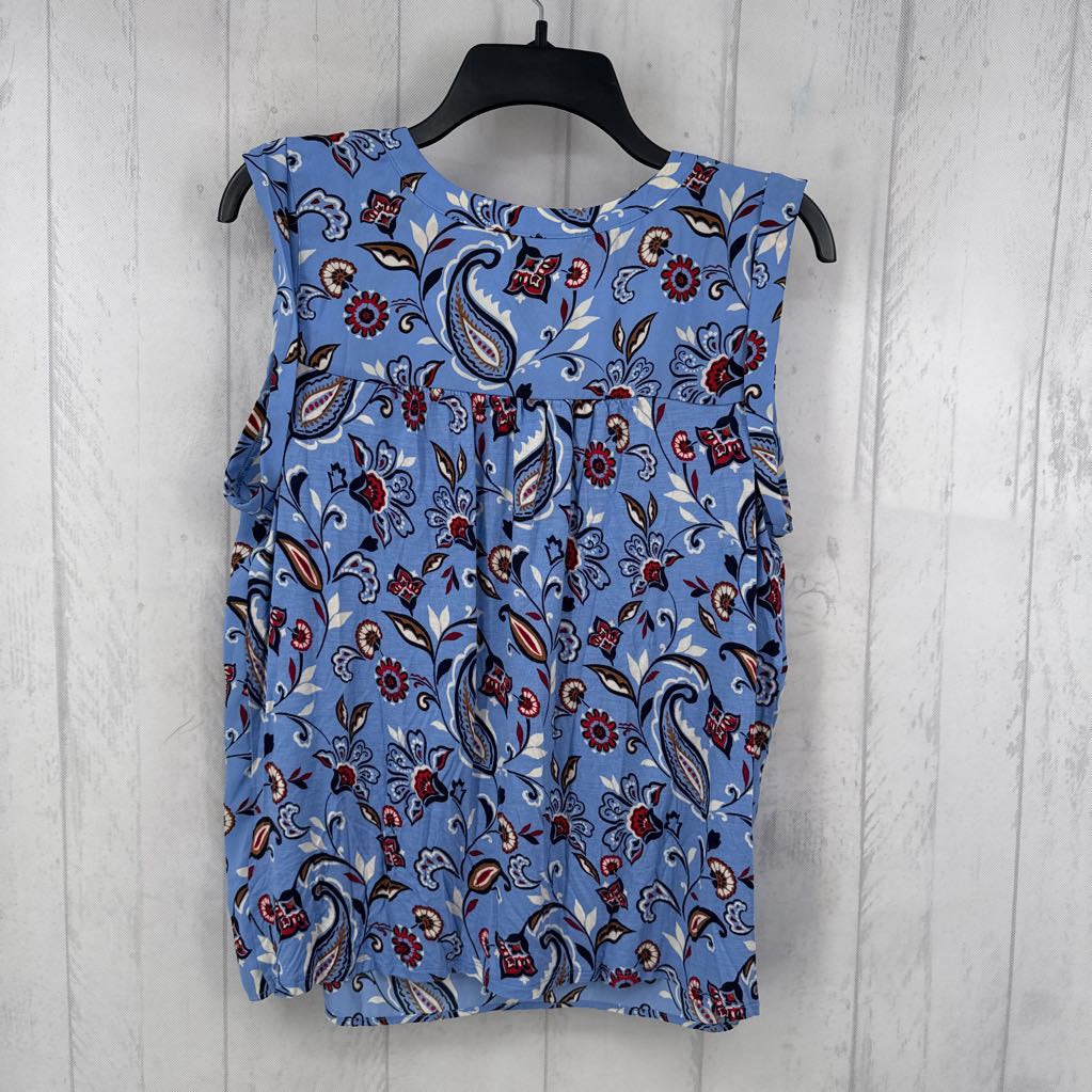 S paisley print button front tank