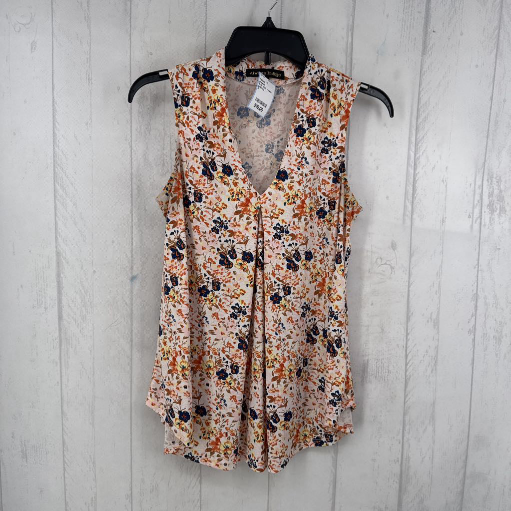 S flo print v-neck tank