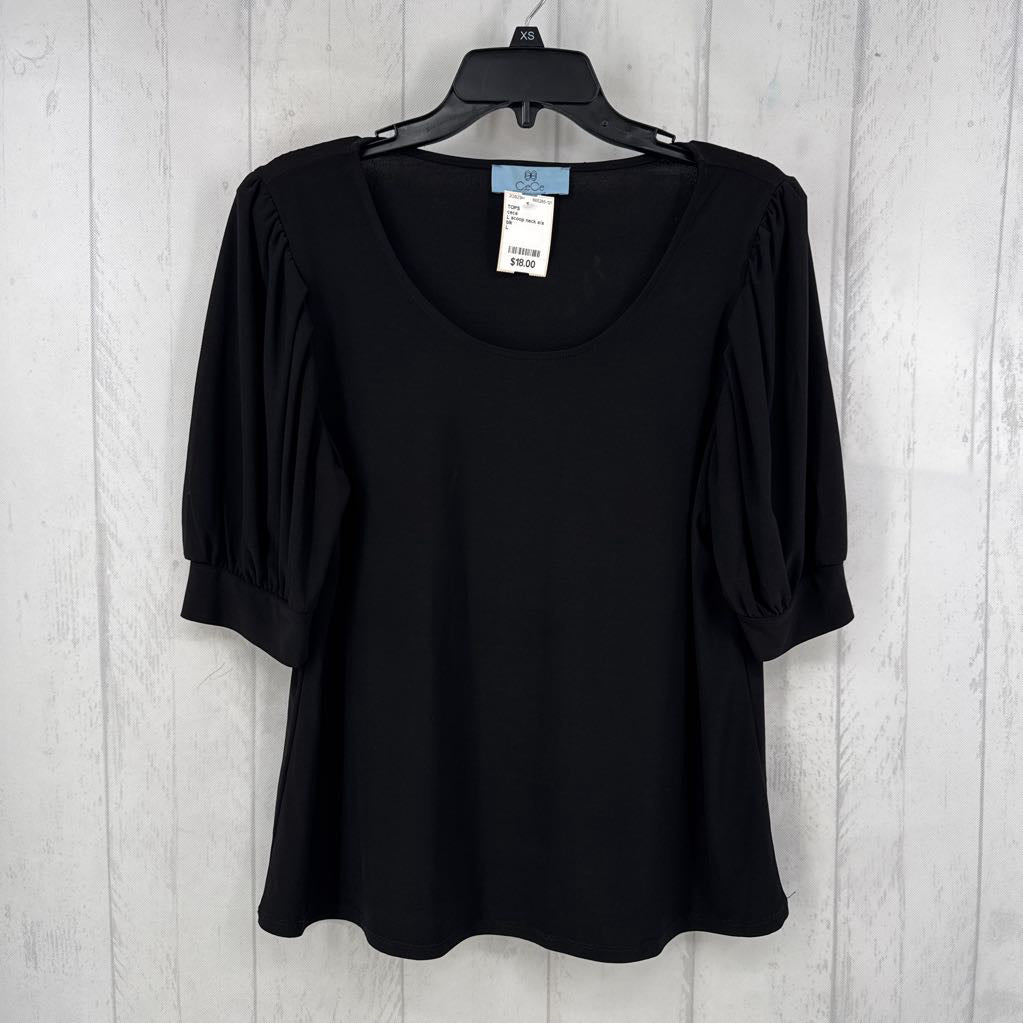 L scoop neck s/s top