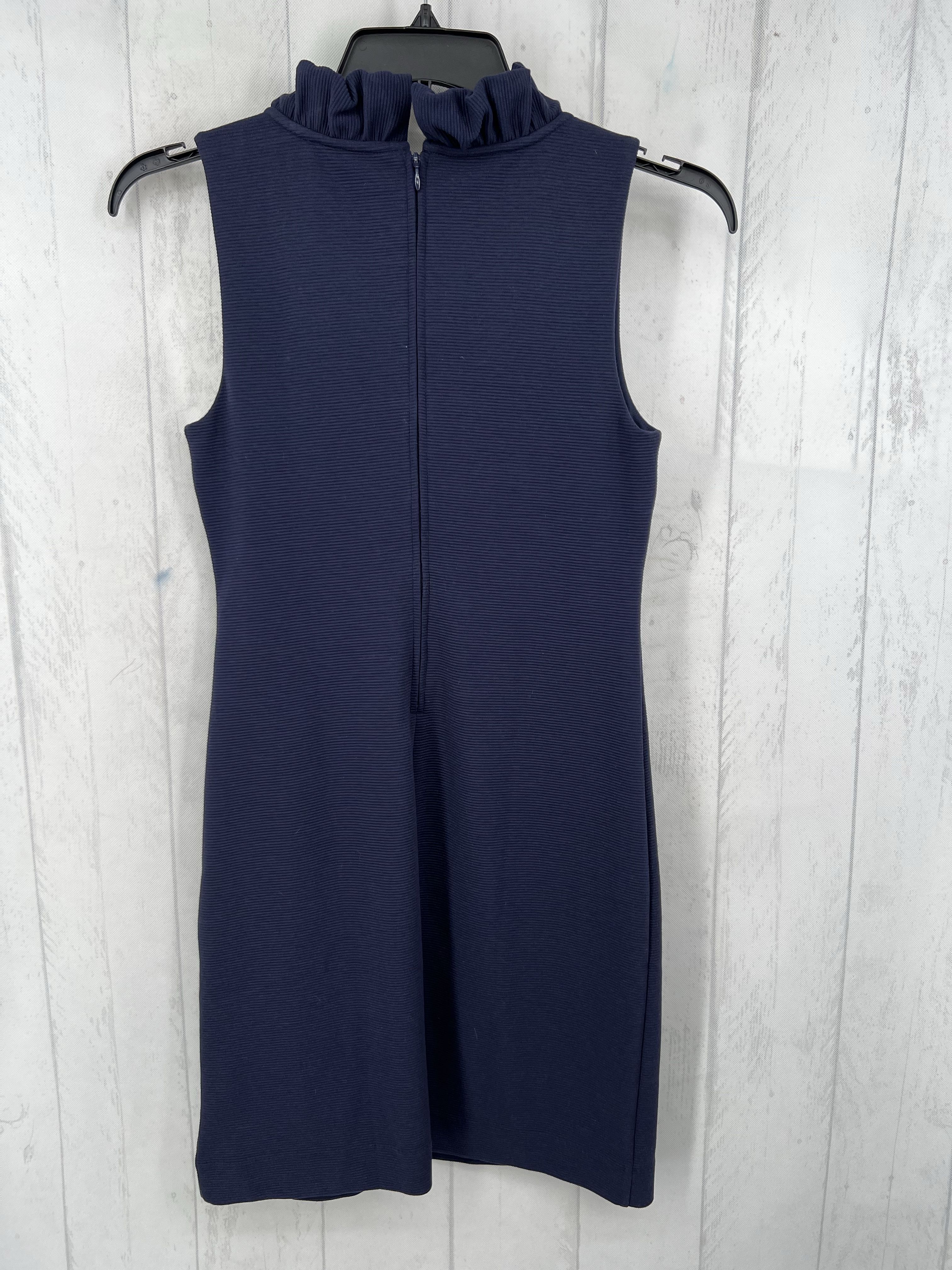 S ribbed ruffled v-neck slvls dress