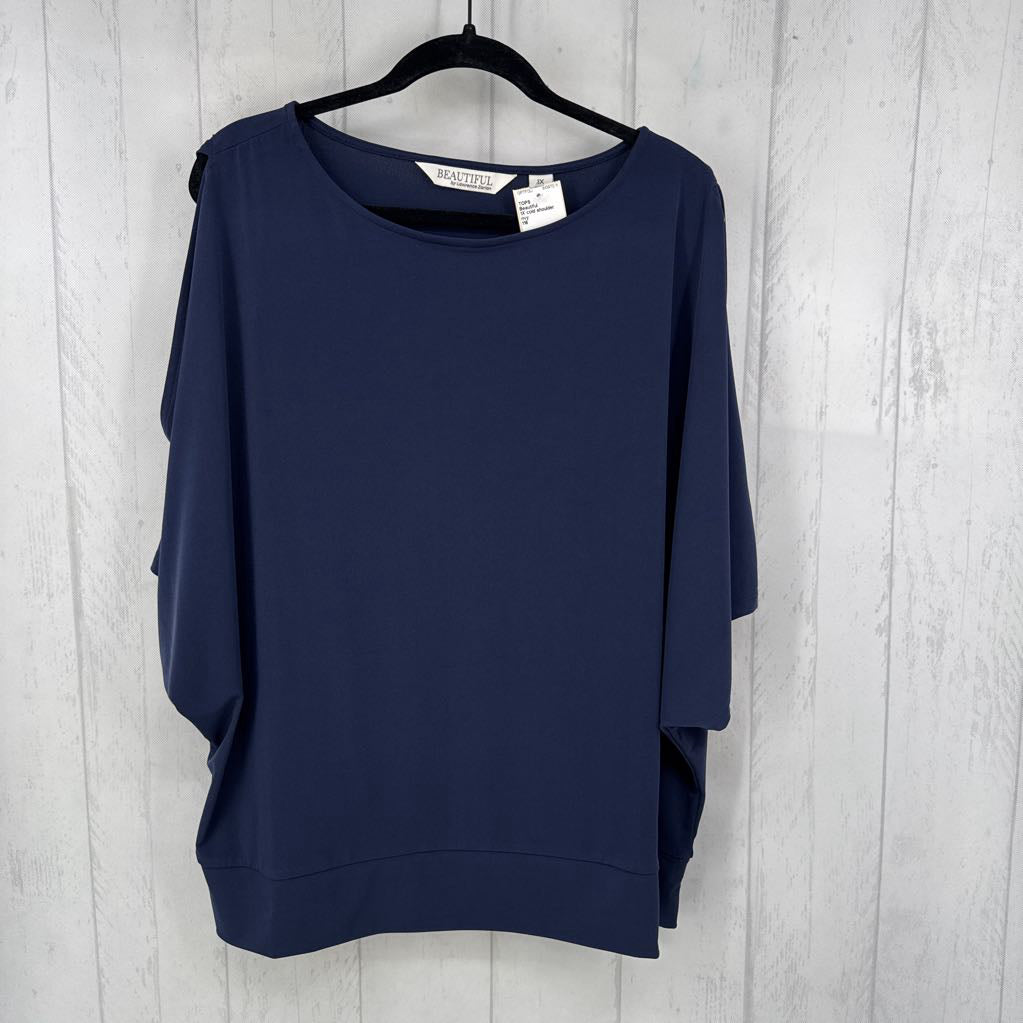 1X cold shoulder s/s top
