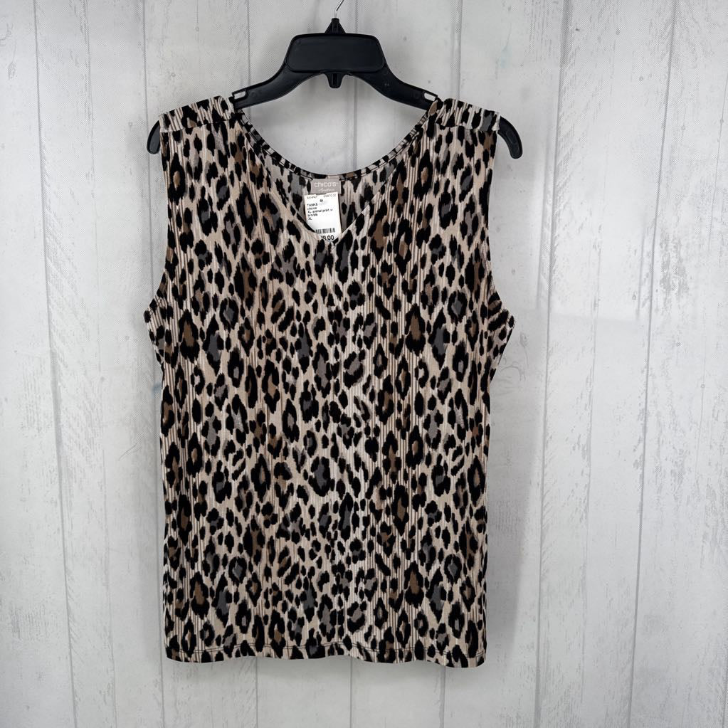 XL animal print v-neck tank