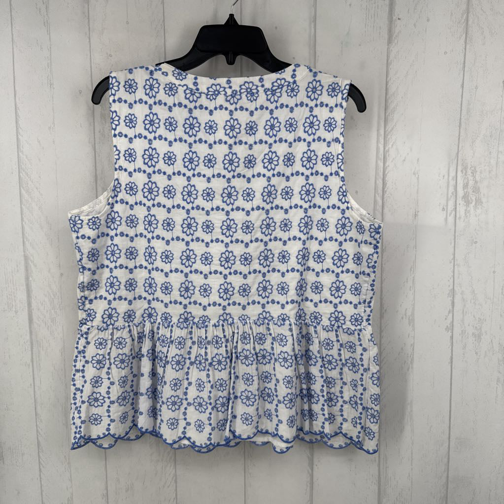 R70 L flo embroidered peplum tank