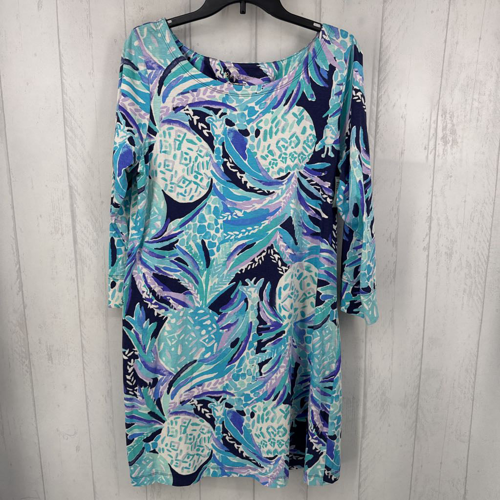 XL printed 3/4 slv dress