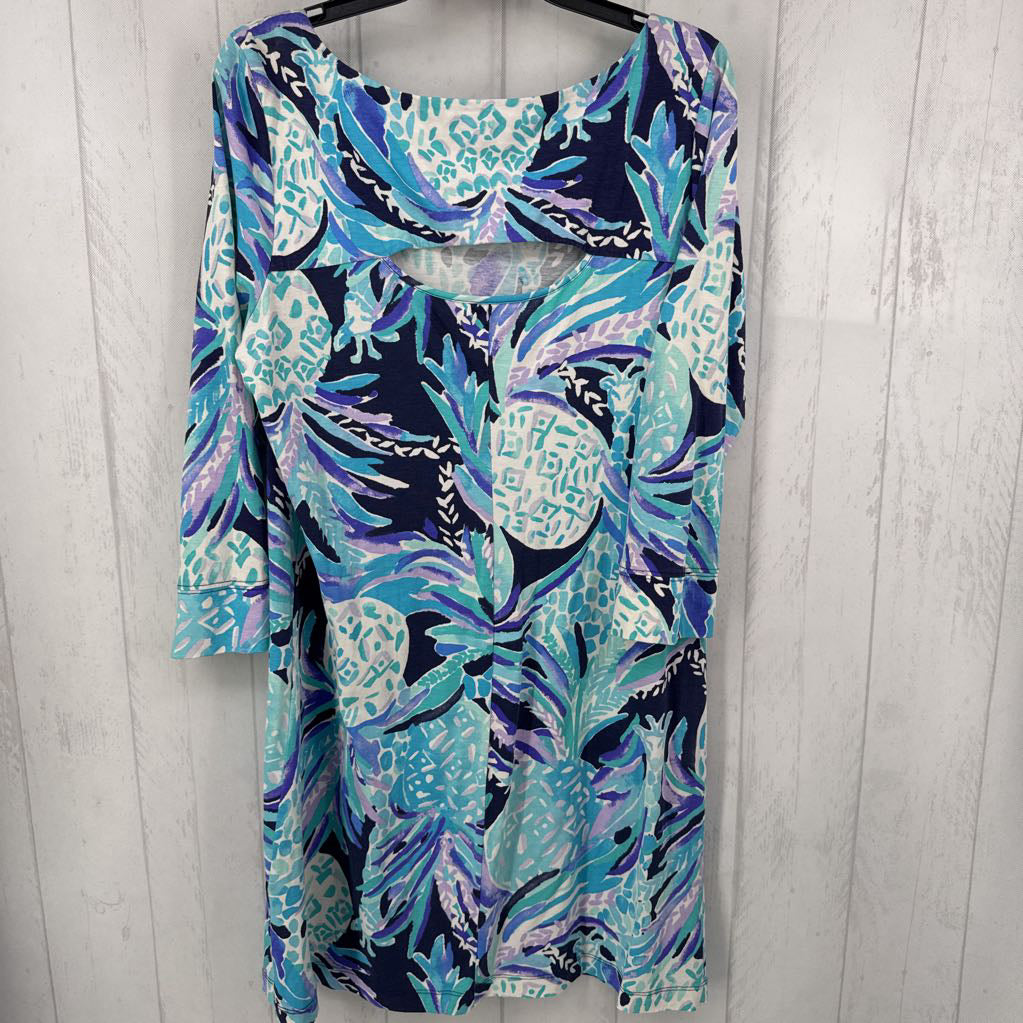 XL printed 3/4 slv dress
