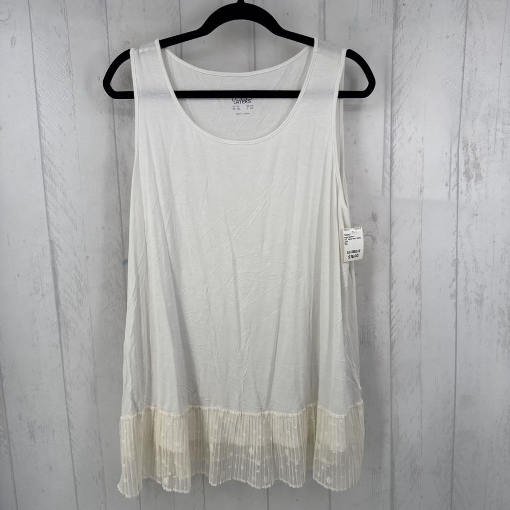 1XL lace hem tunic tank