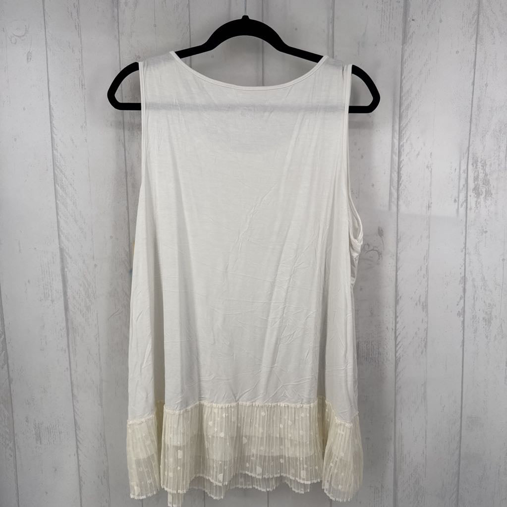 1XL lace hem tunic tank
