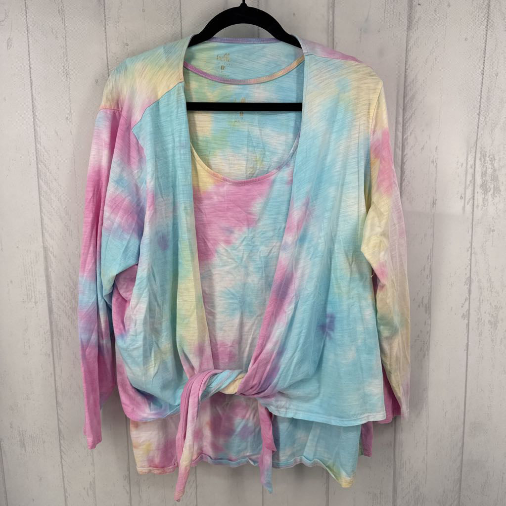 2X 2pc tie-dye cardi & cami set