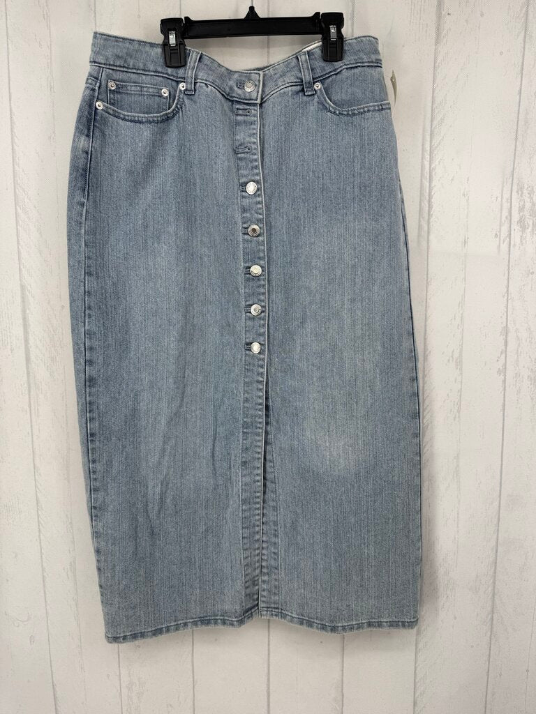 12 button down jean skirt