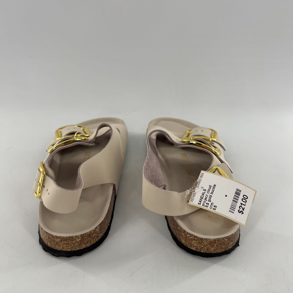 8.5 gold buckle ankle strap sandal