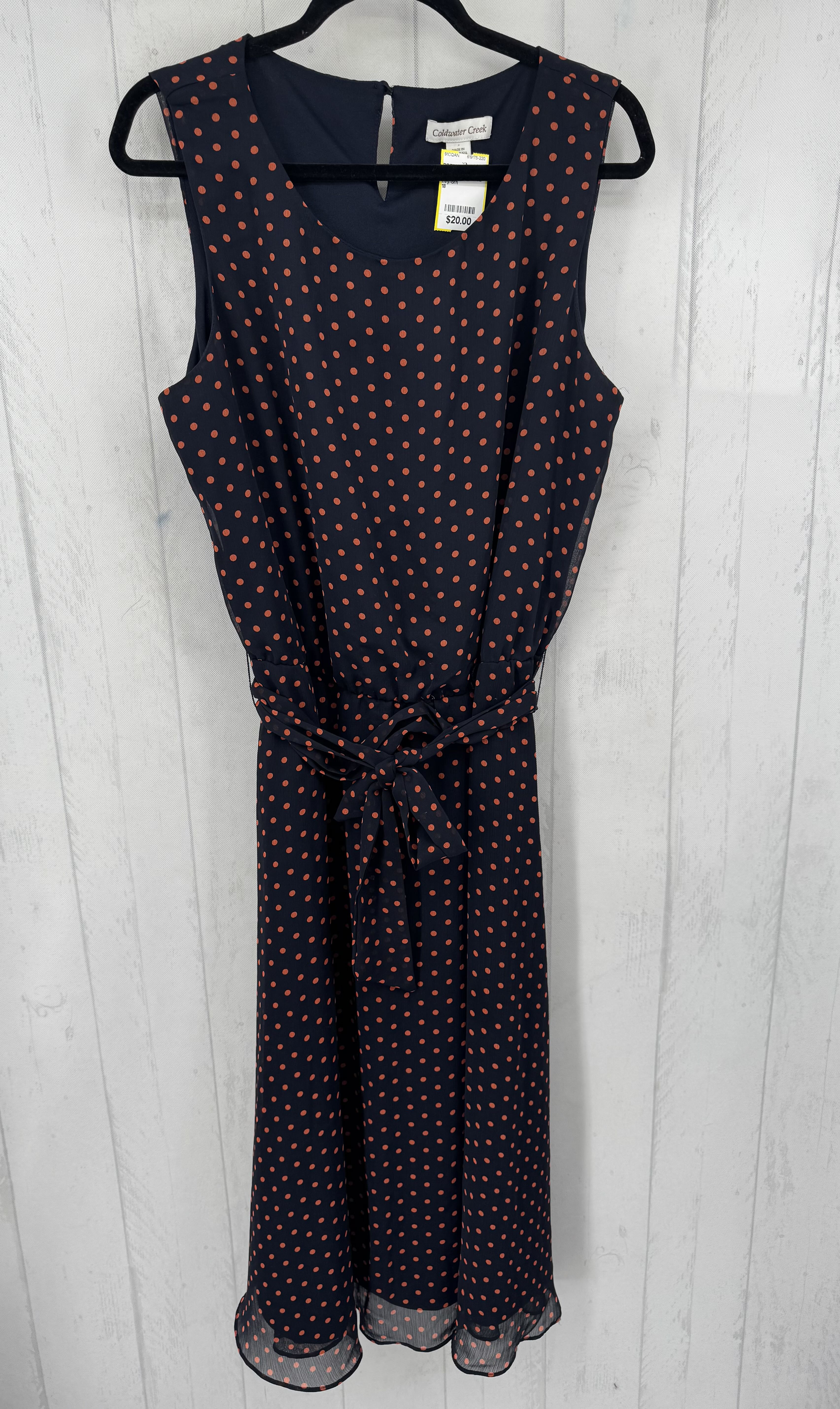 18 polka dot belted slvls dress