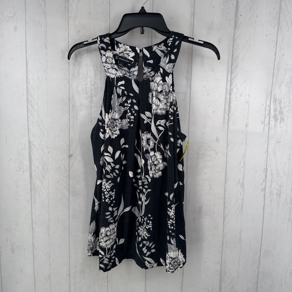 L flo print notch neck tank