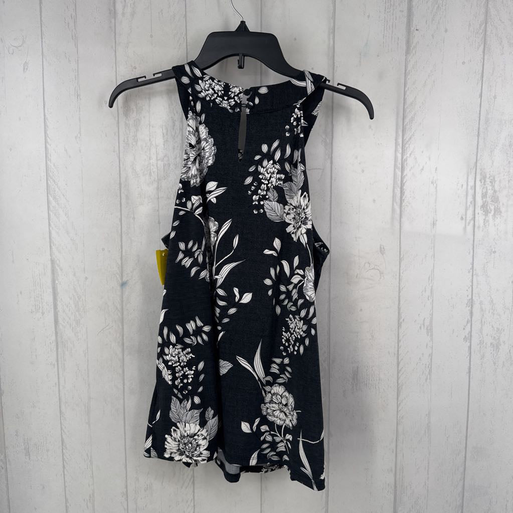 L flo print notch neck tank