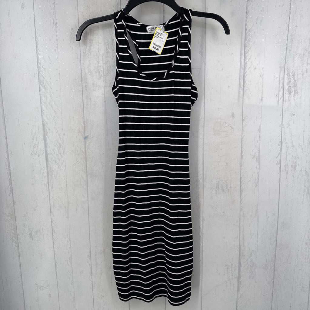 S ribbed striped slvls dress