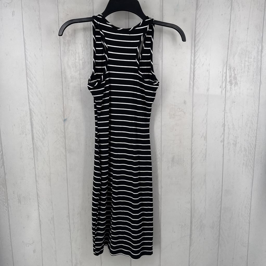 S ribbed striped slvls dress