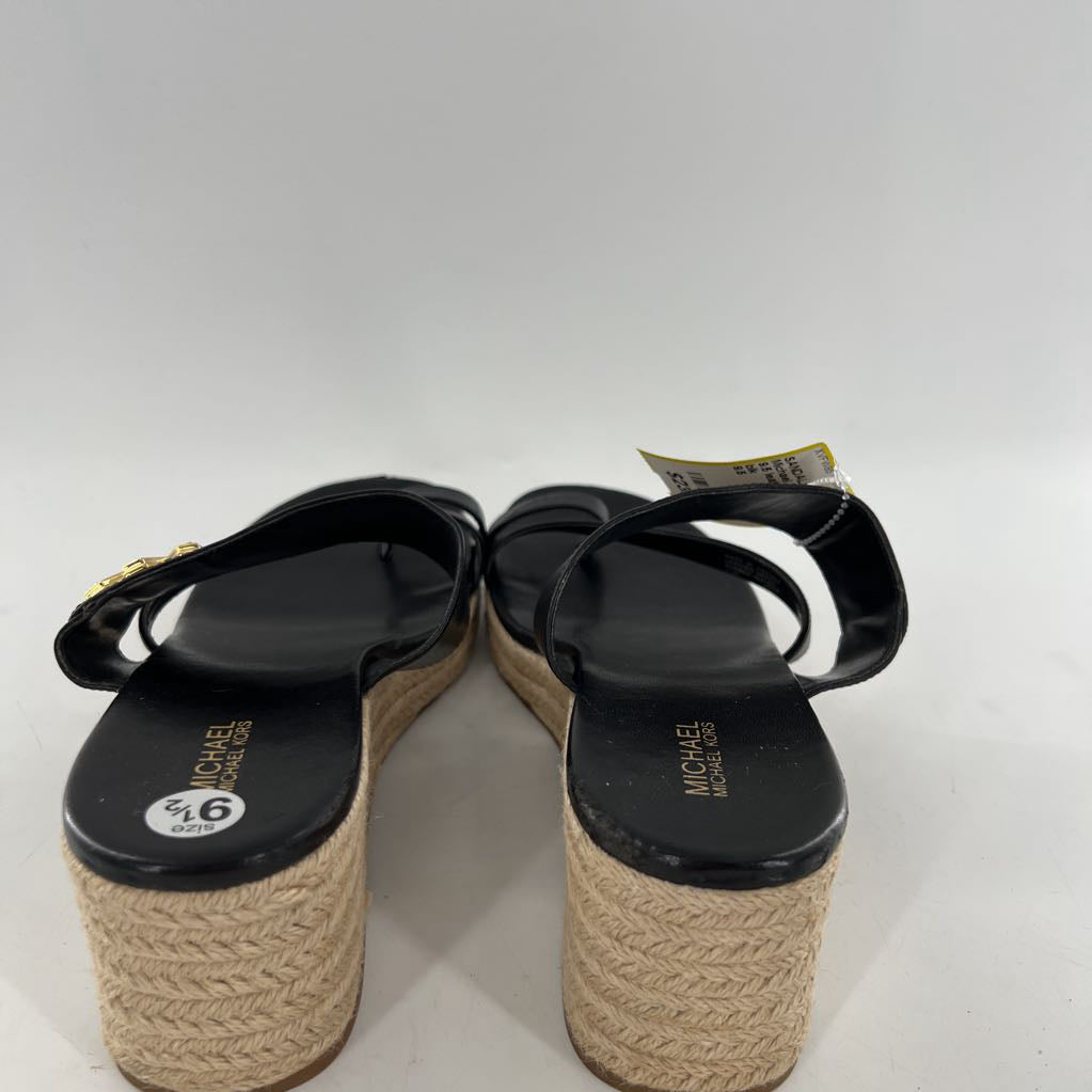 9.5 leather espadrille wedge sandal