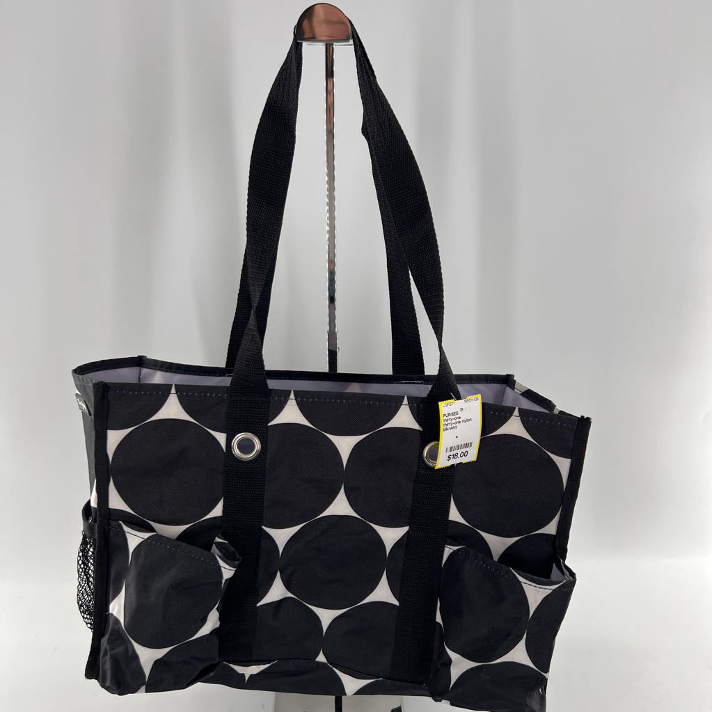 thirty-one nylon polka dot utility tote